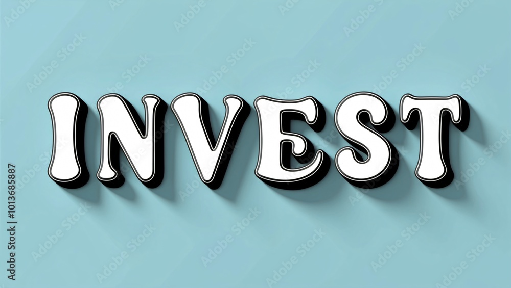 Retro Investment Display on Blue Background Retro Investment Display on Blue Background