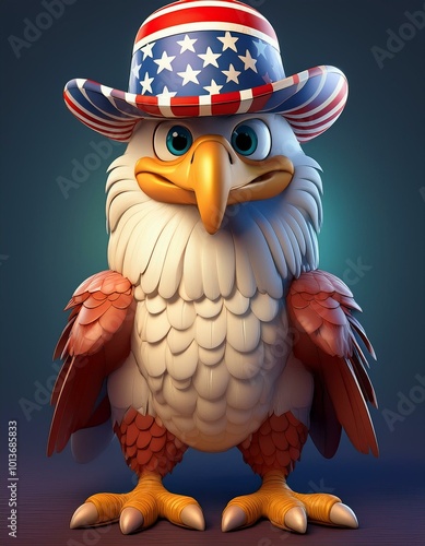 Cartoon American Bald Eagle...
