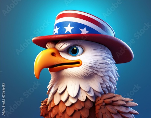 Cartoon American Bald Eagle...