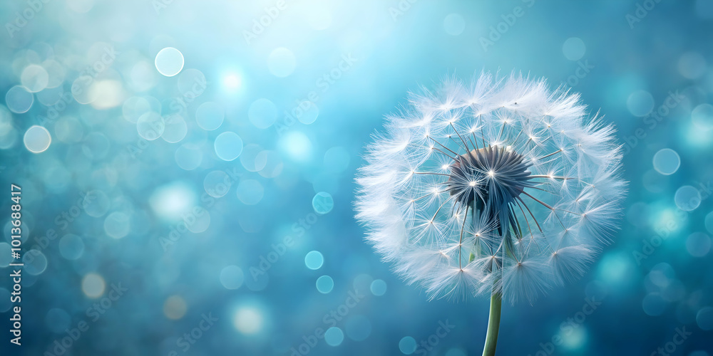 Serene Dandelion Wishes: A dreamy, ethereal dandelion clock against a soft, bokeh-blurred blue background. The image evokes feelings of hope, tranquility, and new beginnings. Serene Dandelion Wishes: A dreamy, ethereal dandelion clock against a soft, bokeh-blurred blue background. The image evokes feelings of hope, tranquility, and new beginnings.