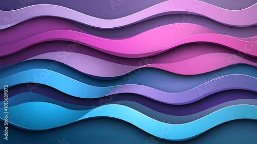 Abstract background with wavy lines in purple, blue, pink, and turquoise colors.