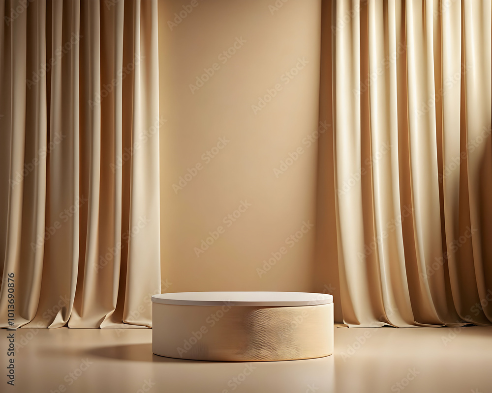Beige Minimalist Product Display Podium Beige Minimalist Product Display Podium
