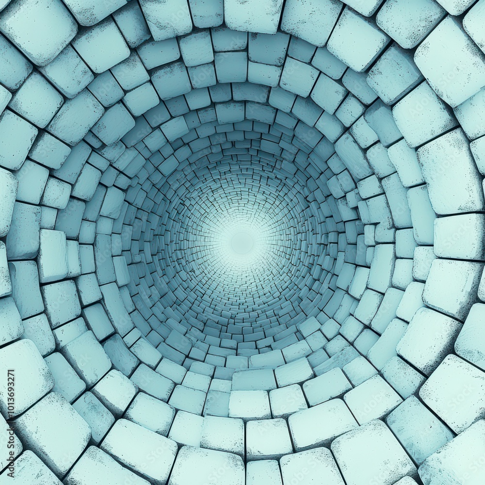 Naklejka premium Blue Brick Tunnel