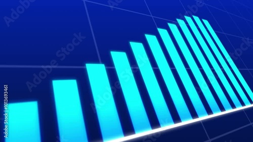 Growing financial statistics graph animation, motion graphic about business infographic graph going up, suitable for business development, income reports and increasing profits.