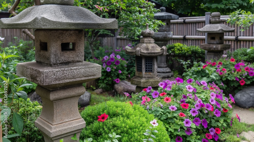 photo of beautiful flowers and garden photo of beautiful flowers and garden