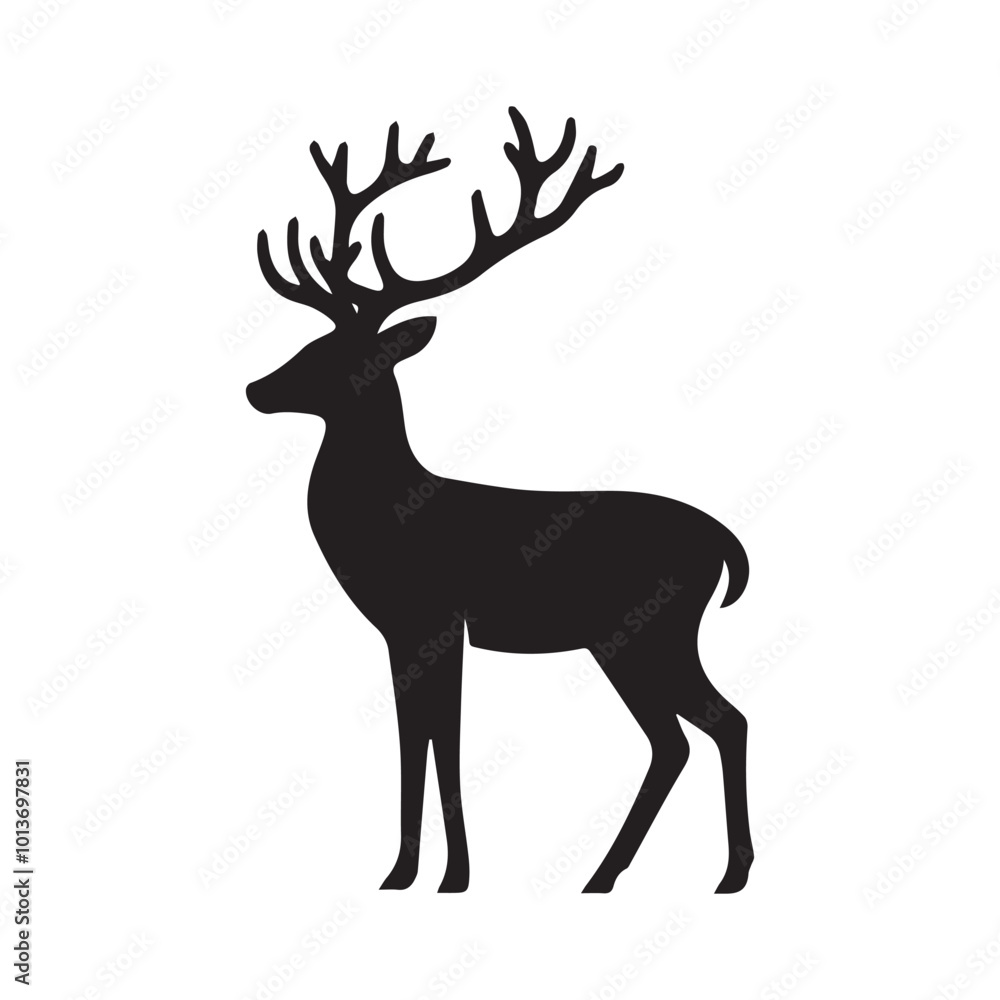 Obraz premium Deer silhouette vector illustration art 