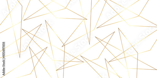 Abstract background with liens and triangles shape on white background. White and golden geometric overlapping rectangle pattern Geometric background soft shadows as patten ..White polygon textured .