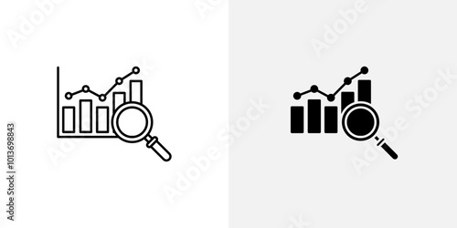 Icon depicting data charts or graphs, representing analytics, statistics, or insights.