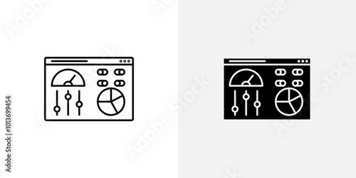 Icon showing a control panel interface, representing system management or settings.