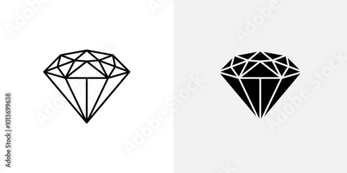 Icon showing a diamond, representing value, gemstones, or wealth.