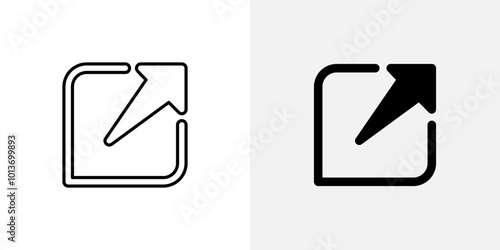 Icon showing an arrow leaving a box, representing external links or outgoing navigation.