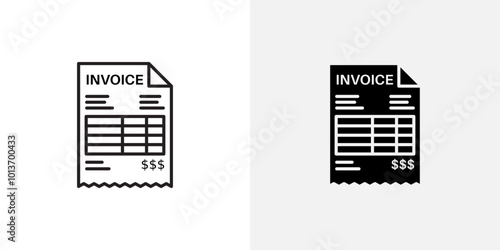 Icon of an invoice or bill, representing billing, finance, or payments.