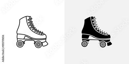 Icon of roller skates, symbolizing sports, recreation, or fun activities.