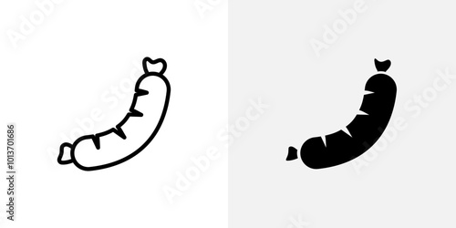 Icon of a sausage, symbolizing food, meals, or grilling.