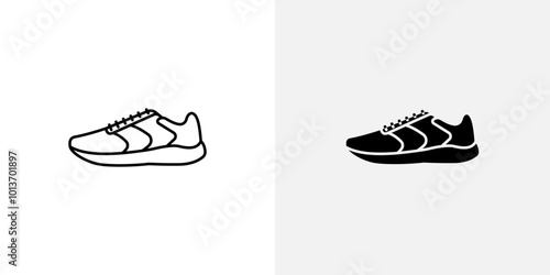 Icon of a sneaker, symbolizing shoes, sports, or fitness.