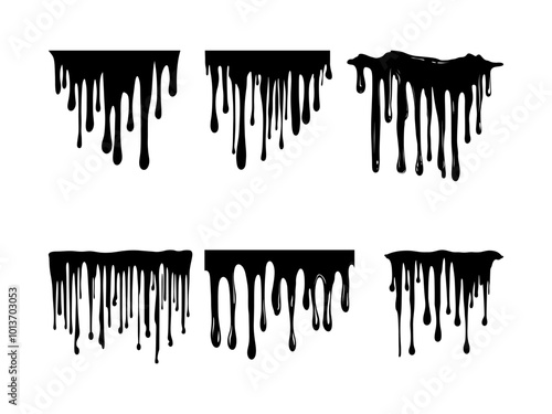 Dripping Paint Silhouette Bundle, Horror Halloween Drip Effect.