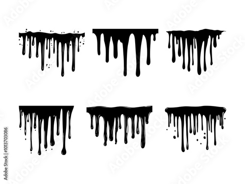 Dripping Paint Silhouette Bundle, Horror Halloween Drip Effect.