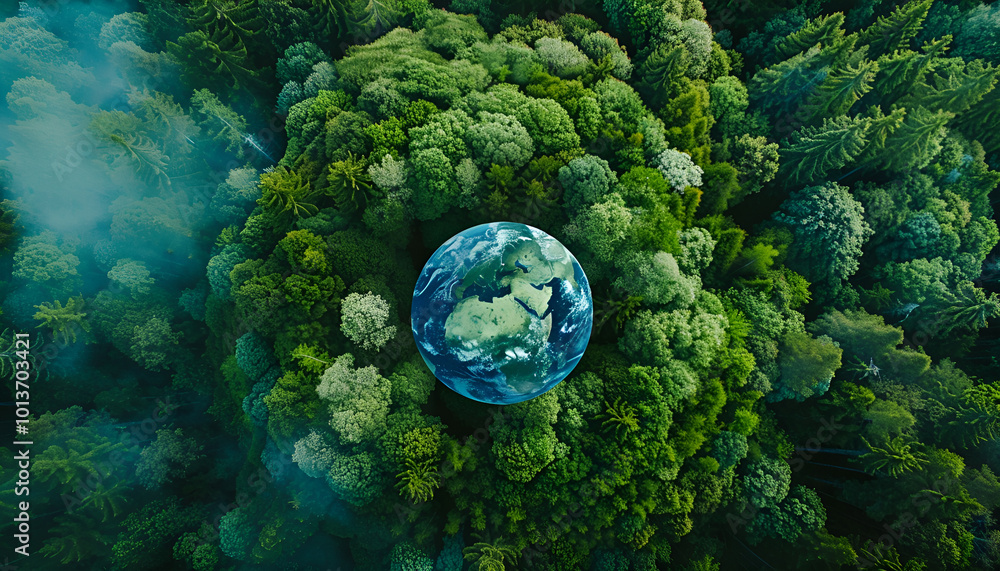 Earth Day or World Environment Day concept. Save our Planet and forest, restore and protect Green Nature, global warming and Climate change theme Earth Day or World Environment Day concept. Save our Planet and forest, restore and protect Green Nature, global warming and Climate change theme