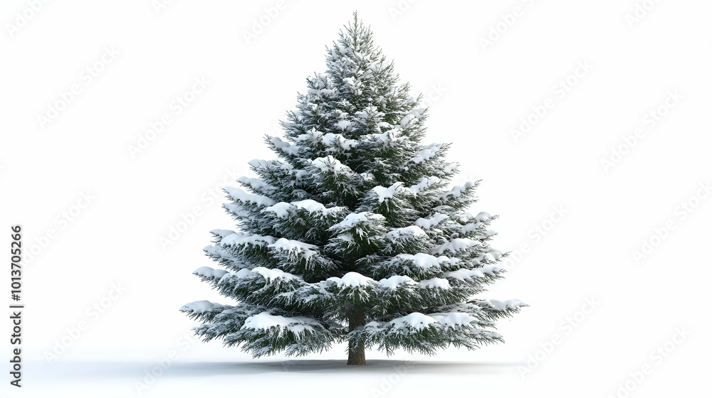 3D Snow Covered Pine Tree Icon - Minimalistic Nature Design for Winter Infographics & Ecommerce Promotions, Isolated on White Background 3D Snow Covered Pine Tree Icon - Minimalistic Nature Design for Winter Infographics & Ecommerce Promotions, Isolated on White Background