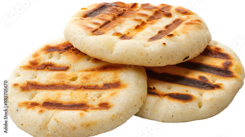 Arepas fast food isolated on transparent background, PNG