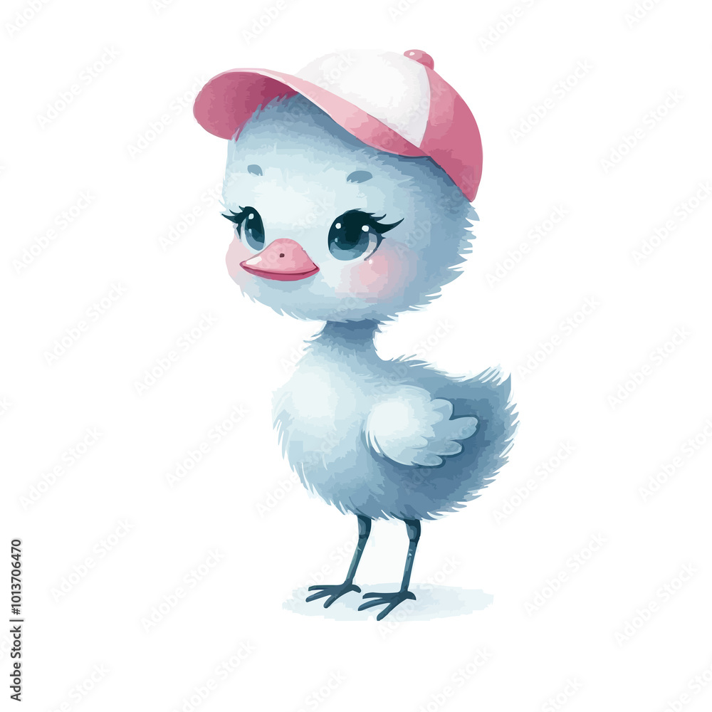 Obraz premium Cute Snake Wearing Clothes Watercolor Illustration on White Background