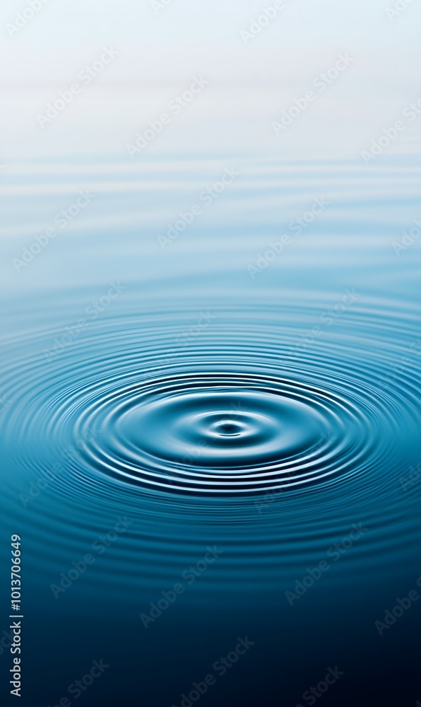 22. A peaceful blue water texture displaying gentle rings and ripples, captured from a flat lay perspective, creating a harmonious spa background with clear space for text