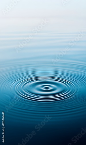 Obraz na płótnie 22. A peaceful blue water texture displaying gentle rings and ripples, captured from a flat lay perspective, creating a harmonious spa background with clear space for text w salonie