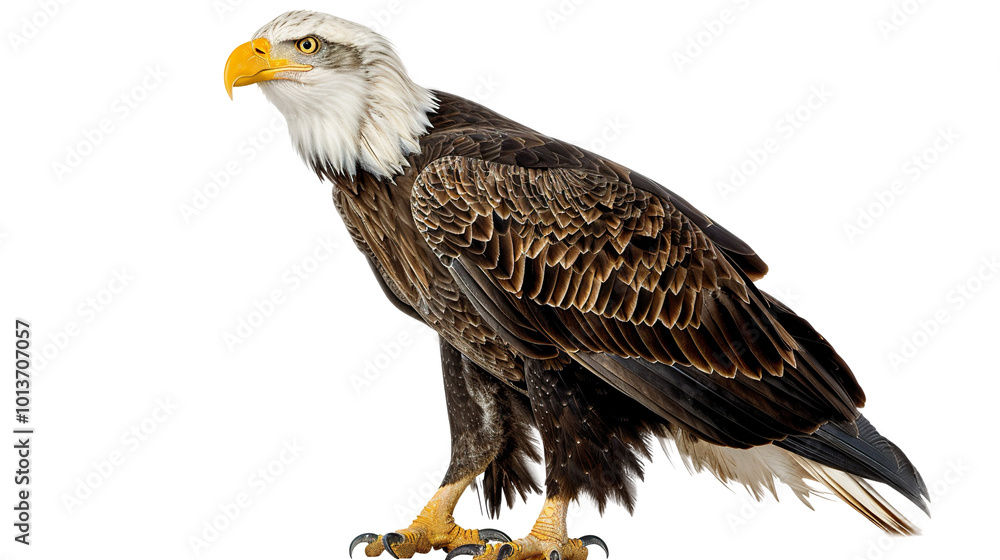 Fototapeta premium Bald Eagle isolated on transparent background, PNG