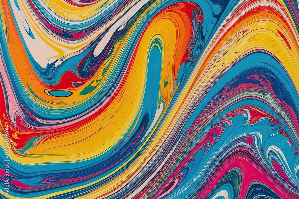 Vibrant Marbled Acrylic Designs with Lively Wave Patterns and Bold Colors Vibrant Marbled Acrylic Designs with Lively Wave Patterns and Bold Colors