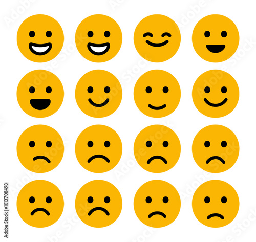 set of smileys