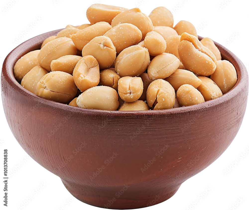 Coated Peanut in Bowl Isolated on White Background with Clipping Path.. Coated Peanut in Bowl Isolated on White Background with Clipping Path..
