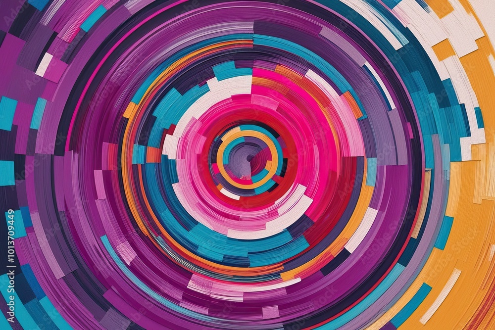 Vibrant Circular Digital Art Textures with Pixel Brushstrokes and Multi-Dimensional Layers Vibrant Circular Digital Art Textures with Pixel Brushstrokes and Multi-Dimensional Layers