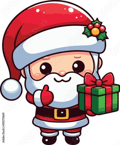 santa claus with gifts illustration