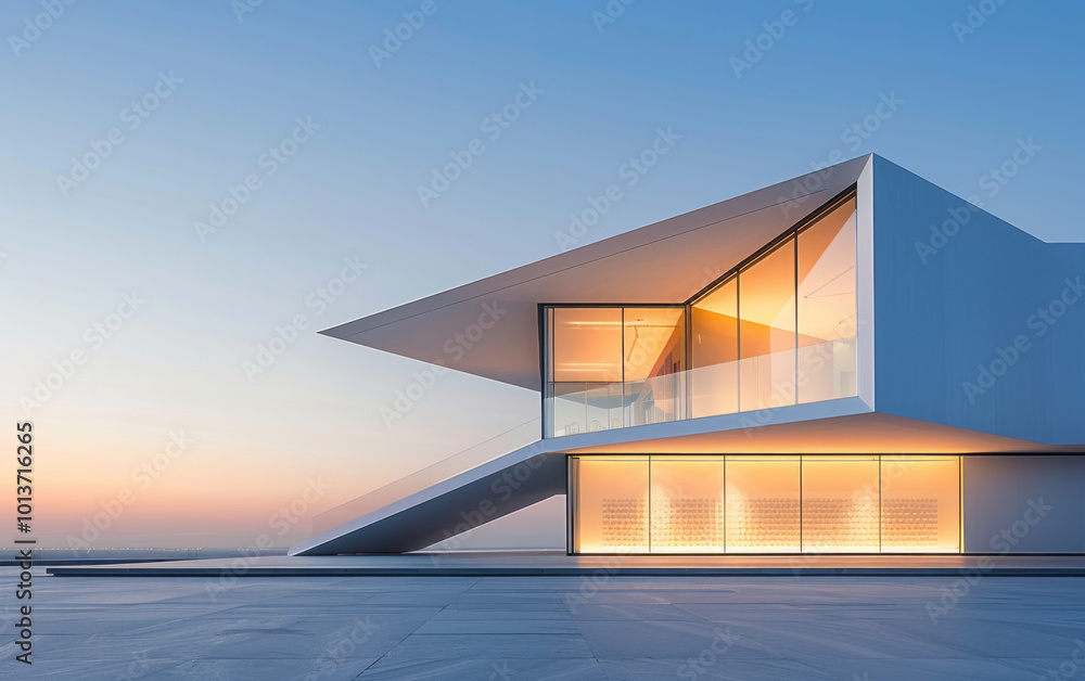 Fototapeta premium Minimalist modern architecture and spatial structure