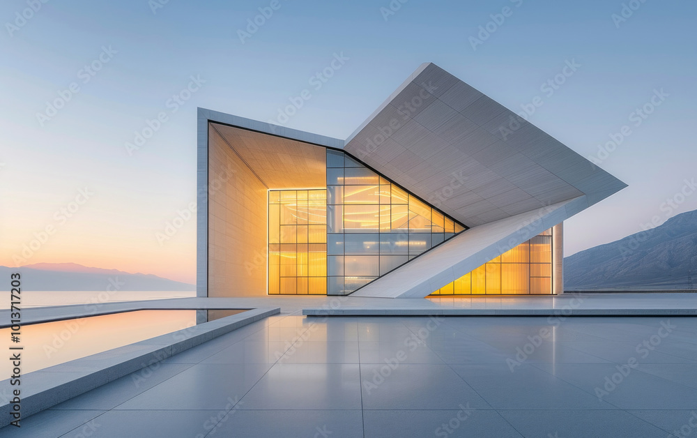 Obraz premium Minimalist modern architecture and spatial structure