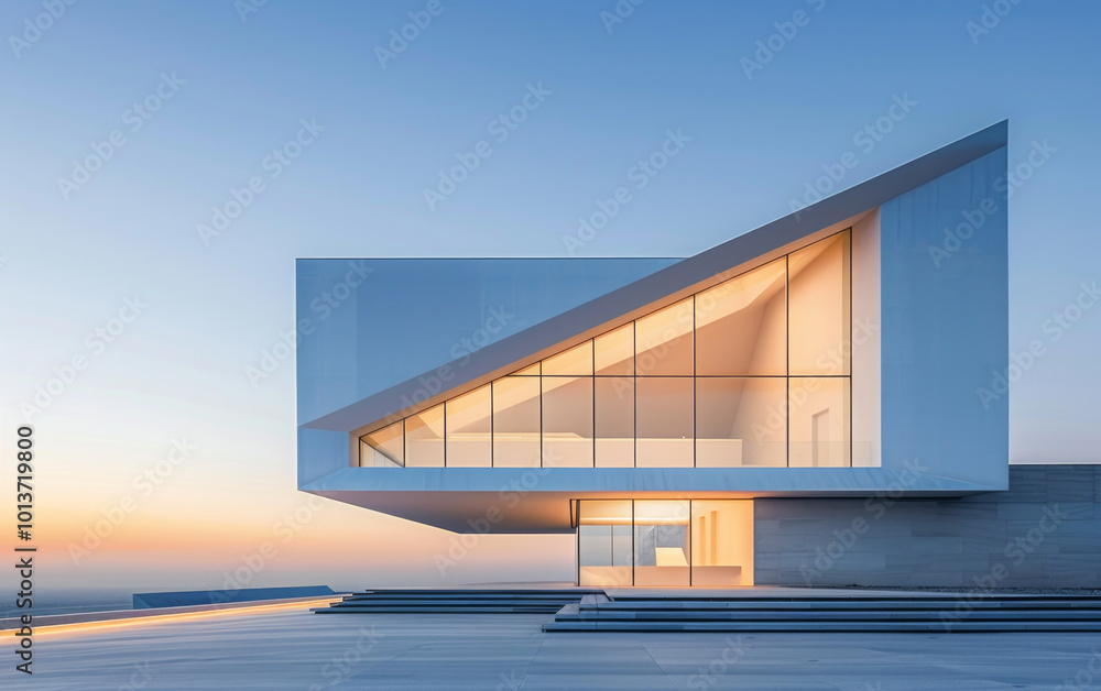 Fototapeta premium Minimalist modern architecture and spatial structure