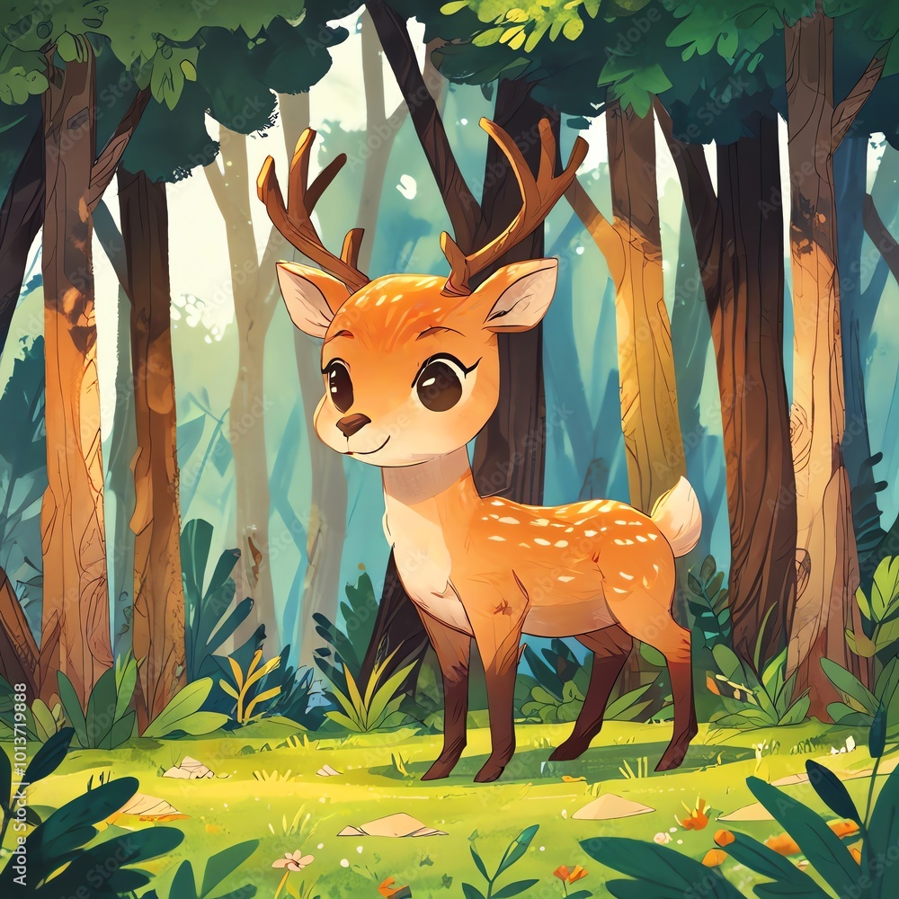 Cute Deer in the Forest Cute Deer in the Forest