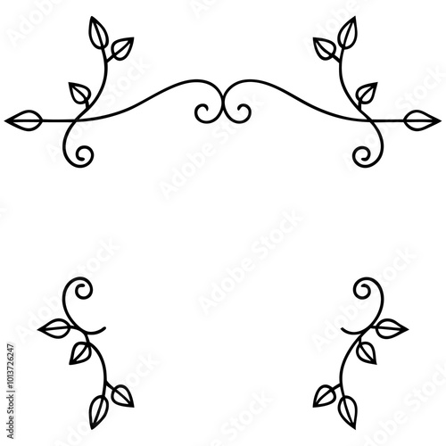 vine separators border outline coloring book page line art drawing