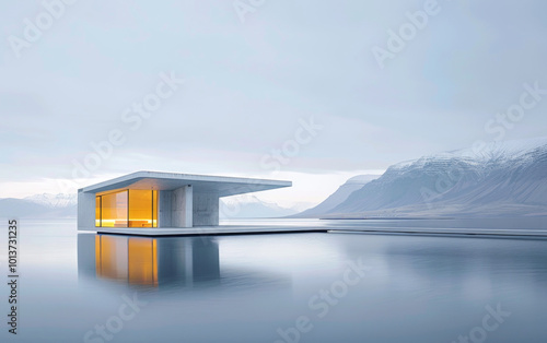 Minimalist modern architecture and spatial structure