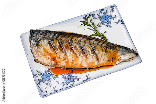 grilled salmon steak