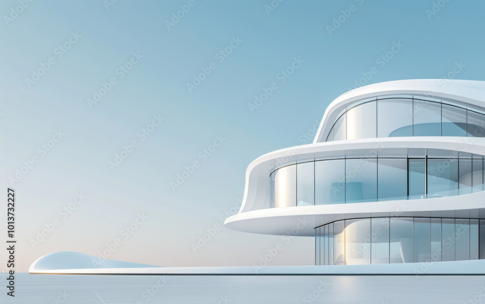 Fototapeta premium Minimalist modern architecture and spatial structure
