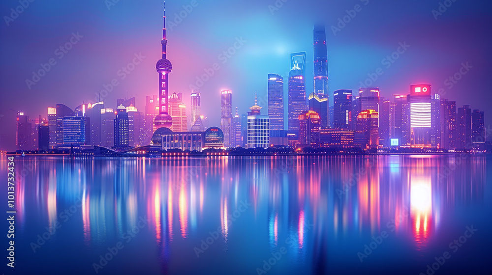 city skyline at night city skyline at night