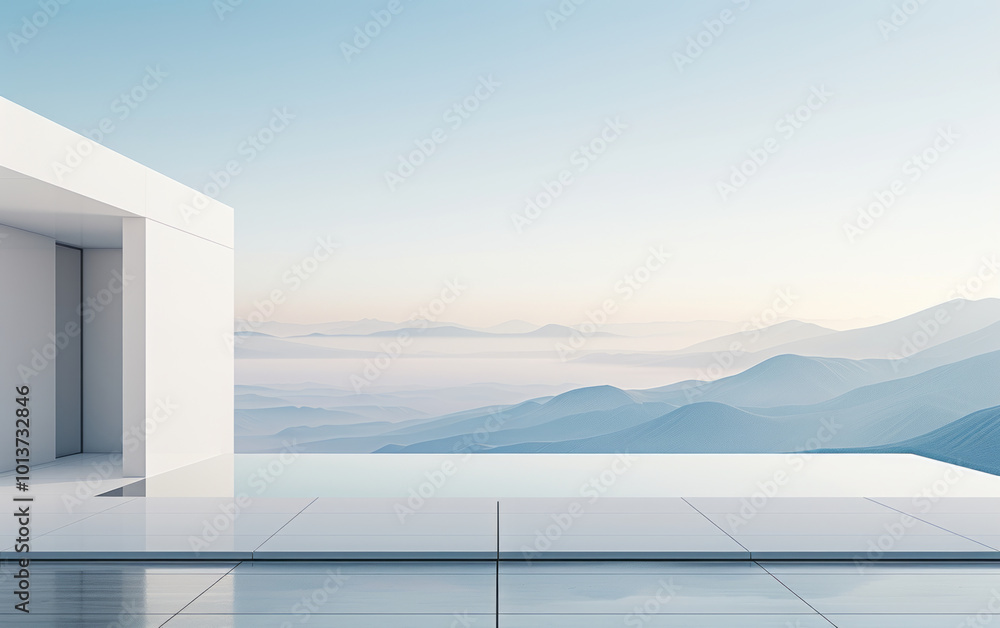 Obraz premium Minimalist modern architecture and spatial structure