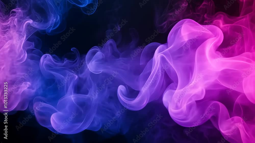 Colorful swirling smoke with pink and blue Colorful swirling smoke with pink and blue