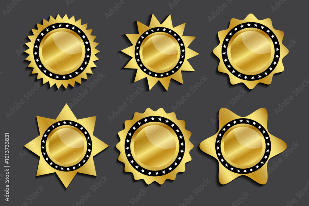 Offers Gold Badge design concept for business purpose. Offers Gold Badge design concept for business purpose.