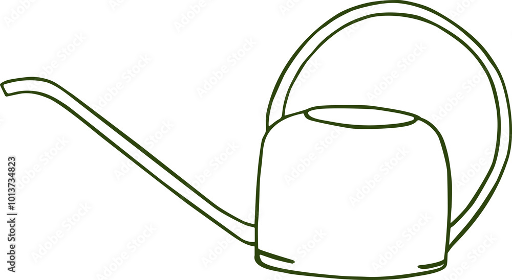 Obraz premium Outline hand drawn illustration of a watering can