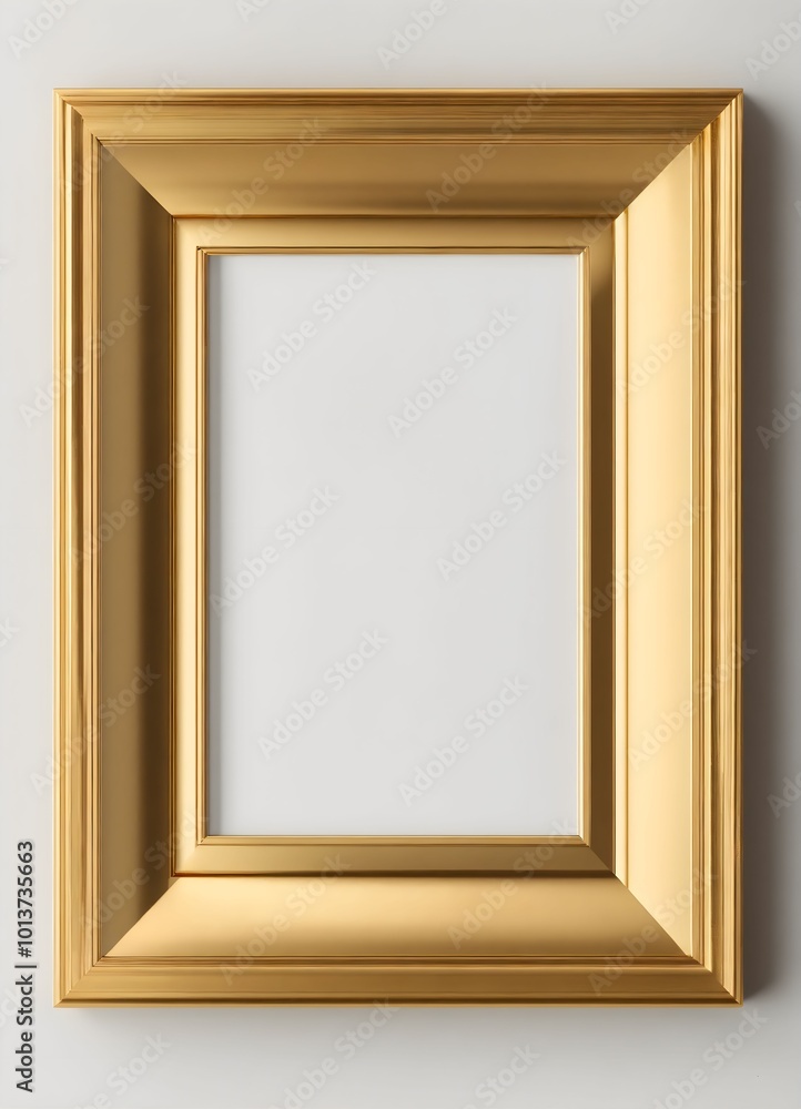 gold picture frame mockup isolated on white background gold picture frame mockup isolated on white background