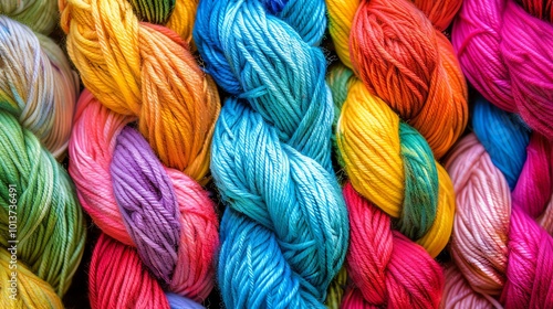 Colorful wool yarn texture for knitting crafts