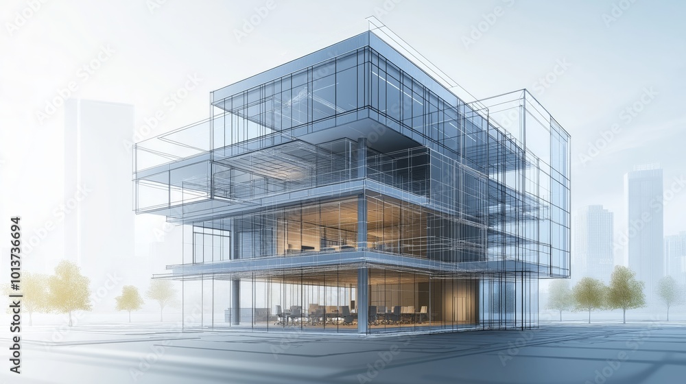 A modern office building representing a small to medium-sized enterprise (SME) with glass windows and a clean, professional design.