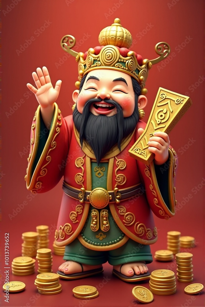 Fototapeta premium The Chinese God of Wealth, I wish you fortune